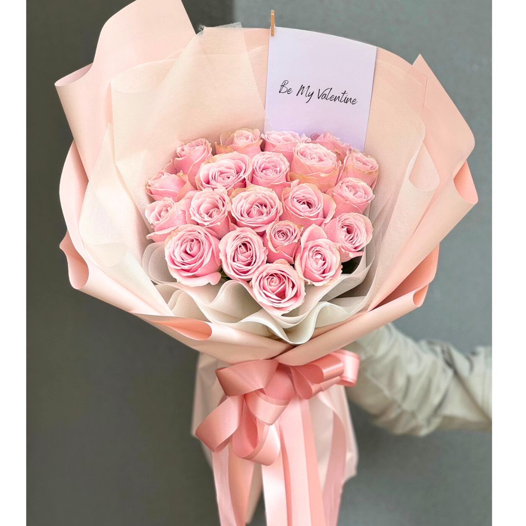 "Beloved" Bouquet Of 20 Pink Roses - Valentine's collection