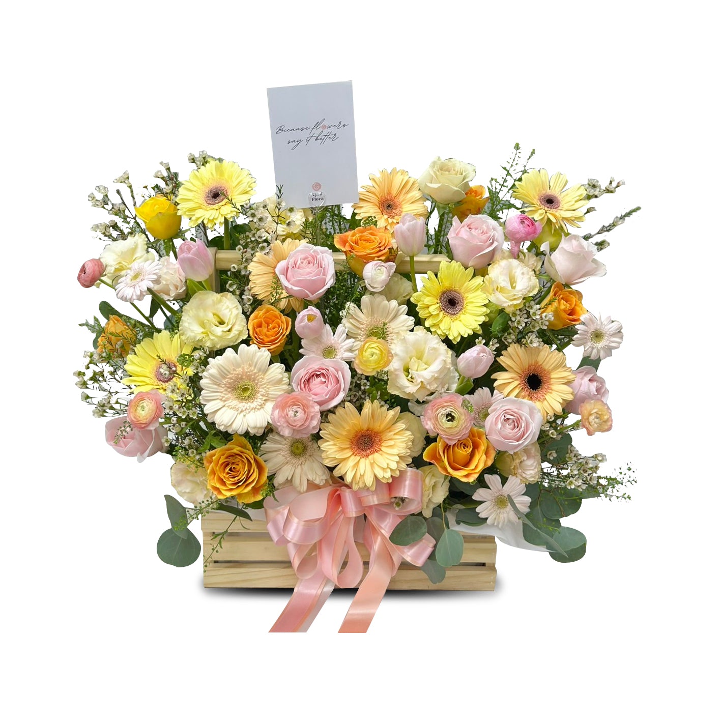 "Golden Harmony" Basket Of Flowers