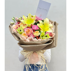 Tender Bouquet Of Lilies And Roses