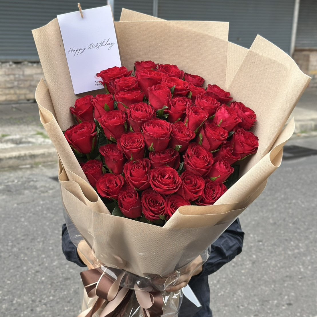 "Hugs and Kisses" Bouquet Of 50 Red Roses