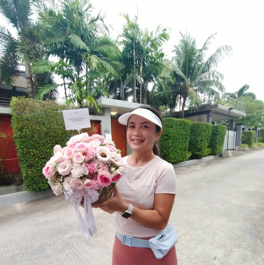 ตะกร้าดอกไม้ 'Pinky Cherish'﻿