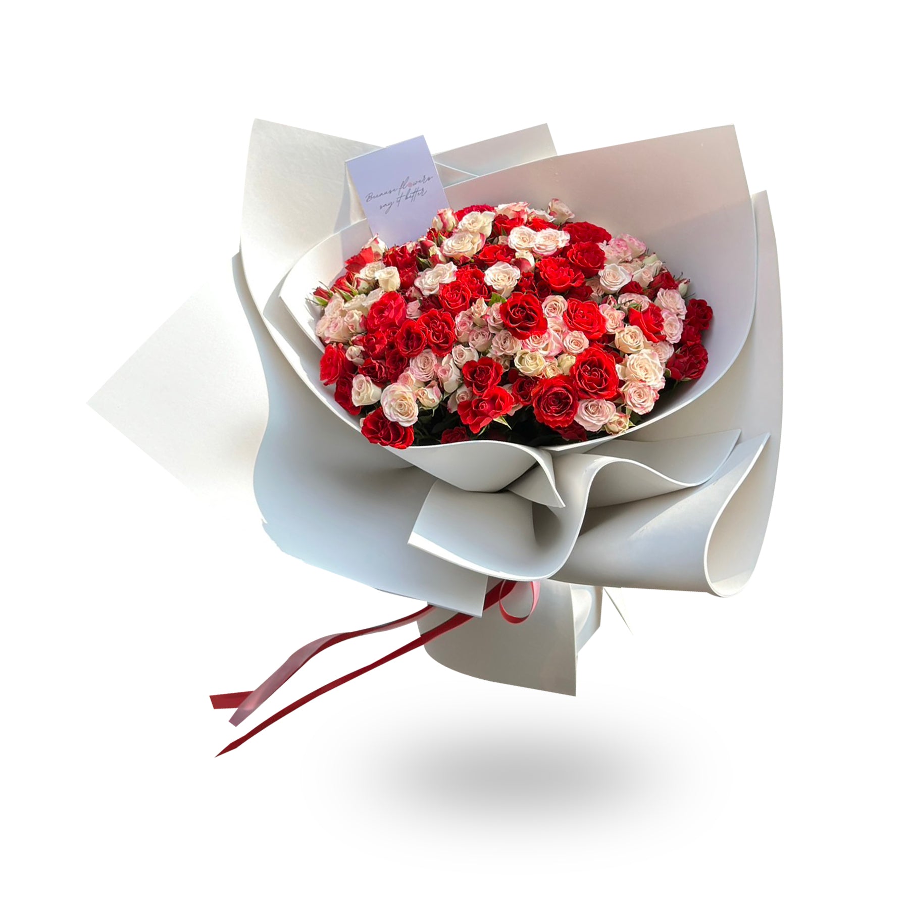 "Imperial Love" Bouquet Of Mixed Pink and Red Spray Roses