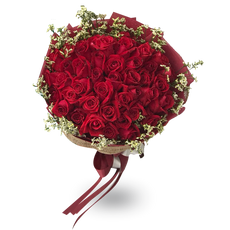 Elegant Bouquet Of 50 Red Roses - April Flora