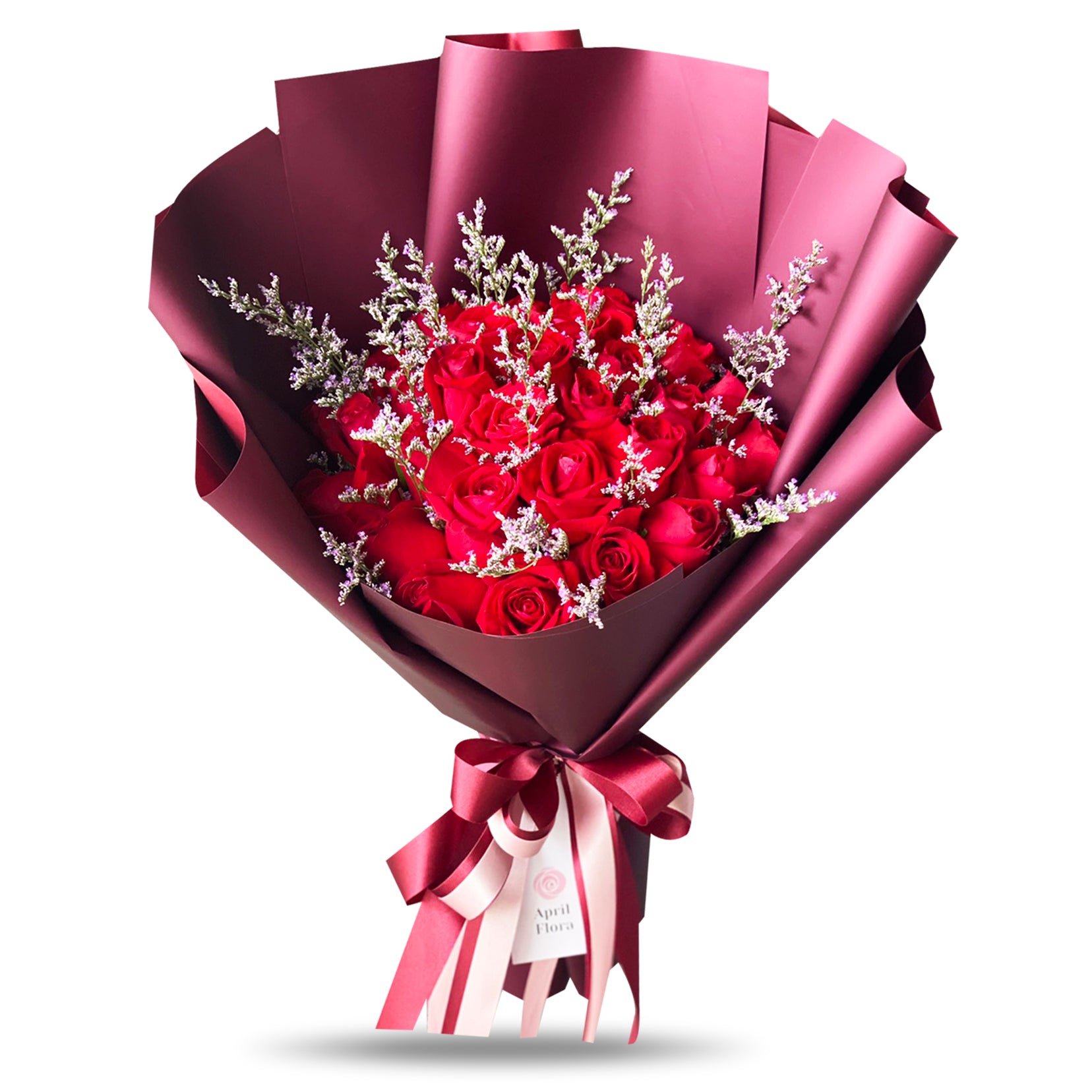 "Heartfelt" Large Bouquet Of 30 Red Roses - Valentine's collection