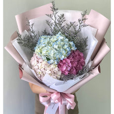Three Shades Bouquet Of Hydrangea